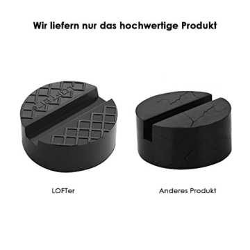 [1 Paar / 2 Stücks] Gummiauflage Wagenheber, LOFter Universal Gummiauflage Wagenheber, Hydraulisch Rangierwagenheber Hebebühne Schützt Auto SUV vor Kratzern Schwarz. - 7