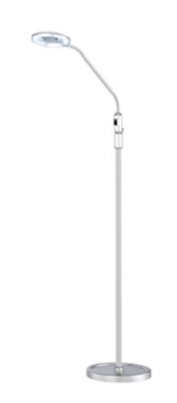 Action Stehleuchte, 1 x LED, 4 W, 24 x 130 x 24 cm, 4000 K, 420 lm, Energieeffizenzklasse A+ mit Leselupenfunktion und Schalter, 1-flammig, Laurel, silber 370801700000 - 1