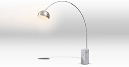 Bogenleuchte Stehleuchte Bogenlampe Marmorfuß weiß VIVIANA Edelstahl Silber Stehlampe - 5