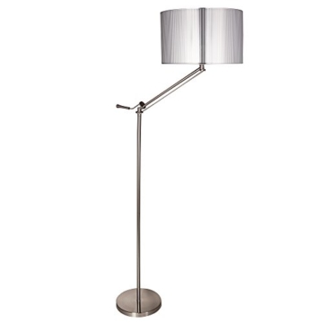 [lux.pro] Stehleuchte Stehlampe (1 x E27 Sockel)(165 cm x 45 cm) Wohnzimmerlampe Leuchte Standleuchte - silber - 2