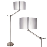 [lux.pro] Stehleuchte Stehlampe (1 x E27 Sockel)(165 cm x 45 cm) Wohnzimmerlampe Leuchte Standleuchte - silber - 1