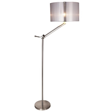 [lux.pro] Stehleuchte Stehlampe (1 x E27 Sockel)(165 cm x 45 cm) Wohnzimmerlampe Leuchte Standleuchte - silber - 4