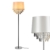 [lux.pro] Stehleuchte Stehlampe (1 x E27 Sockel)(165 cm x Ø 40 cm) Chromfuß + Stoffschirm silber + Kristallbehang Lampe Wohnzimmerlampe Leuchte Standleuchte - 5