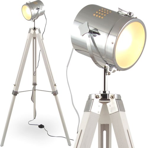 MOJO® Stehleuchte Tischleuchte Tripod Stehlampe Tischlampe Dreifuss Urban Industrial Design Lampe Sel-l31 (Weiss, Stehleuchte) - 1 MOJO® Stehleuchte Tischleuchte Tripod Stehlampe Tischlampe Dreifuss Urban Industrial Design Lampe Sel-l31 (Weiss, Stehleuchte) - 1