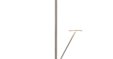 QAZQA Design/Modern/Stehleuchte/Stehlampe/Standleuchte/Lampe/Leuchte Familia rund Stahl/Silber/nickel matt mit Lesearm Dimmer/Dimmbar/Innenbeleuchtung/Wohnzimmer/Schlafzimmer/ - 1