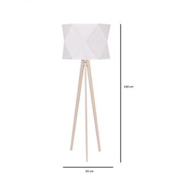 Standleuchte Lampe Stehlampe Stehleuchte Dreibein Leuchte 140 cm (Weiß) - 2