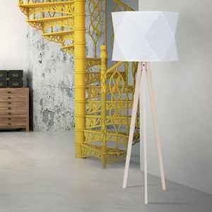 Standleuchte Lampe Stehlampe Stehleuchte Dreibein Leuchte 140 cm (Weiß) - 4