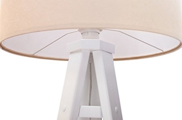 Stehleuchte Jalua F Velours creme & white mit weißem Dreibein aus Holz H: 140cm - 2