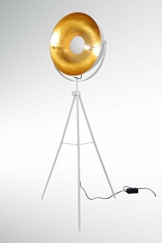 Stehleuchte Standleuchte Studioleuchte Big Alona weiß & gold Retro Dreibein - 1