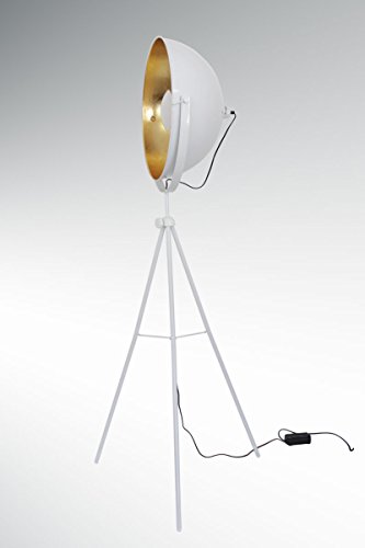 Stehleuchte Standleuchte Studioleuchte Big Alona weiß & gold Retro Dreibein - 4