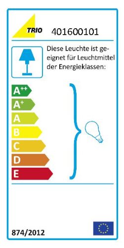 Trio Leuchten Stehleuchte in Chrom, Stoffschirm 401600101 - 3
