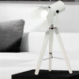 Tripod Stativleuchte mit Scheinwerfer E27 H65cm Weiß von Grundig Dreibein Stehlampe Stehleuchte Studioleuchte Studiolampe Stativlampe - 1