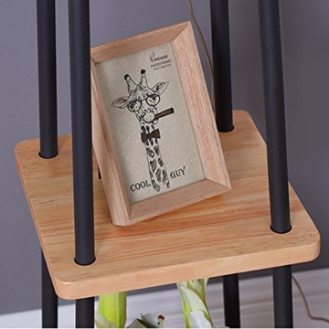 EJYLM Leuchten stehlampe Stehleuchte weiß Schirm E27 aus Eisen und Holz G9 - 5