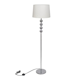 Festnight Stehlampe Stehleuchte Lampe Standleuchte mit Lampenschirm Fußschalter für Wohnzimmer Schlafzimmer - Weiß - 1