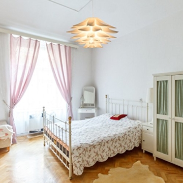 kwmobile DIY Puzzle Lampe Lampenschirm - Lotus Design Schirm Deckenlampe Pendelleuchte Hängelampe Stehleuchte - Flower Puzzlelampe max. Ø 50cm Weiß - 2