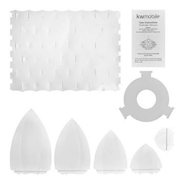 kwmobile DIY Puzzle Lampe Lampenschirm - Lotus Design Schirm Deckenlampe Pendelleuchte Hängelampe Stehleuchte - Flower Puzzlelampe max. Ø 50cm Weiß - 4