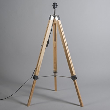 QAZQA Design/Industrie/Industrial/Retro/Stehleuchte/Stehlampe/Standleuchte/Lampe/Leuchte Tripod/Dreifuß Lampe/Dreifuss natur ohne Schirm/Innenbeleuchtung/Wohnzimmer/Schlafzim - 4