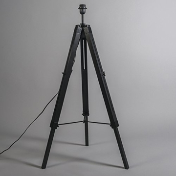 QAZQA Design/Industrie/Industrial/Retro/Stehleuchte/Stehlampe/Standleuchte/Lampe/Leuchte Tripod/Dreifuß Lampe/Dreifuss schwarz ohne Schirm/Innenbeleuchtung/Wohnzimmer/Schlafz - 4
