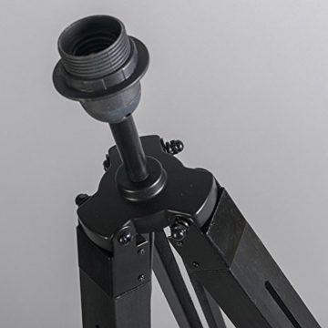 QAZQA Design/Industrie/Industrial/Retro/Stehleuchte/Stehlampe/Standleuchte/Lampe/Leuchte Tripod/Dreifuß Lampe/Dreifuss schwarz ohne Schirm/Innenbeleuchtung/Wohnzimmer/Schlafz - 8