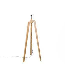 QAZQA Landhaus/Vintage/Rustikal/Modern/Stehleuchte/Stehlampe/Standleuchte/Lampe/Leuchte Puros Holz ohne Schirm/Innenbeleuchtung Länglich LED geeignet E27 Max. 1 x 60 Watt - 1