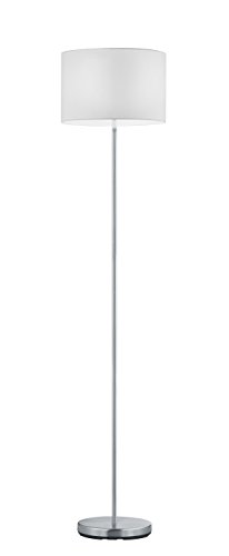 Trio Leuchten Stehleuchte, nickel matt, Stoffschirm weiß 401100101 - 1