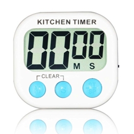 Küche Timer Barisc Digitale Küche Timer mit großen LCD Display, 100 Minuten Elektronische Positive Count und Countdown Timing, Elektronische Speicher Timer Digital Timer Erinnerung Kunststoff Küchenwecker Kurzzeitmesser Digitaler Kitchen Timer Magnetisch Stoppuhr Küchenuhr mit großem, Memory Funktion und Stand für Kochen Siesta Study Exercise Etc. - 1