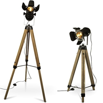 MOJO Tripod Stehleuchte Tischleuchte Höhenverstellbar Stehlampe Tischlampe Retro Industrial Design ml88 (Ohne Leuchtmittel) - 2