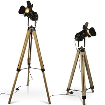 MOJO Tripod Stehleuchte Tischleuchte Höhenverstellbar Stehlampe Tischlampe Retro Industrial Design ml88 (Ohne Leuchtmittel) - 3