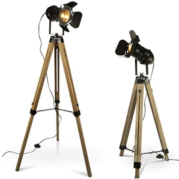 MOJO Tripod Stehleuchte Tischleuchte Höhenverstellbar Stehlampe Tischlampe Retro Industrial Design ml88 (Ohne Leuchtmittel) - 4