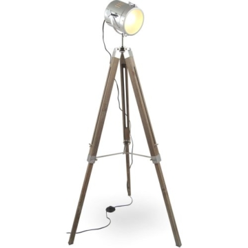mojoliving MOJO® Stehleuchte Tischleuchte Tripod Stehlampe Tischlampe Dreifuss Lampe Industrial Design Sel-l30 (Braun, Stehleuchte) - 2