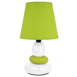 Tischleuchte Tischlampe Steinoptik Nachttischlampe Nachttischleuchte Schreibtischlampe Lampe Leuchte grün weiß 4106 Höhe : 31 cm - 1