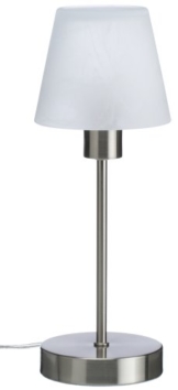 Trio Leuchten Tischleuchte Luis Nickel matt, Metall, Glas, Touch-Dimmer 595500106 - 1