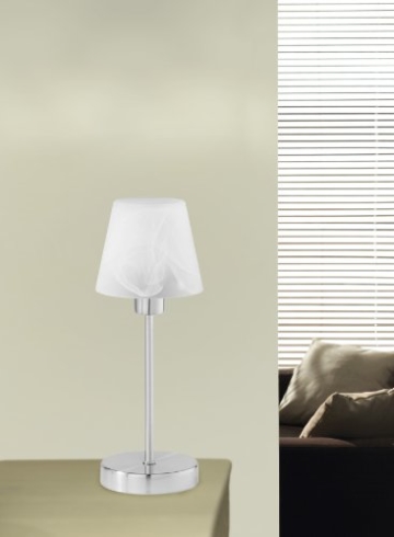 Trio Leuchten Tischleuchte Luis Nickel matt, Metall, Glas, Touch-Dimmer 595500106 - 7