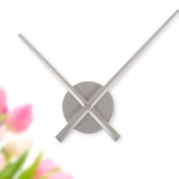 Wandkings Wanduhr SOLO XL mit Uhrwerk & großen Uhrzeigern - Farbe: SILBER - 1
