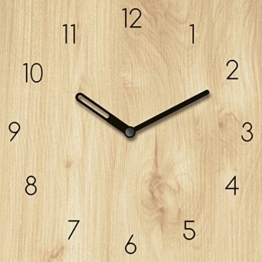 Wanduhr aus Glas mit Tischaufsteller, Bright Wood, hellbraun, Holzoptik, 20x20 cm von Eurographics - 1