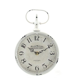 Wanduhr Vintage im Shabby Look Antik Weiss - 1